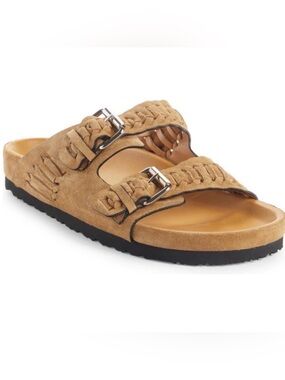 Isabel Marant Étoile Roniga Suede Buckle Sandals Size 38 Tan Beige